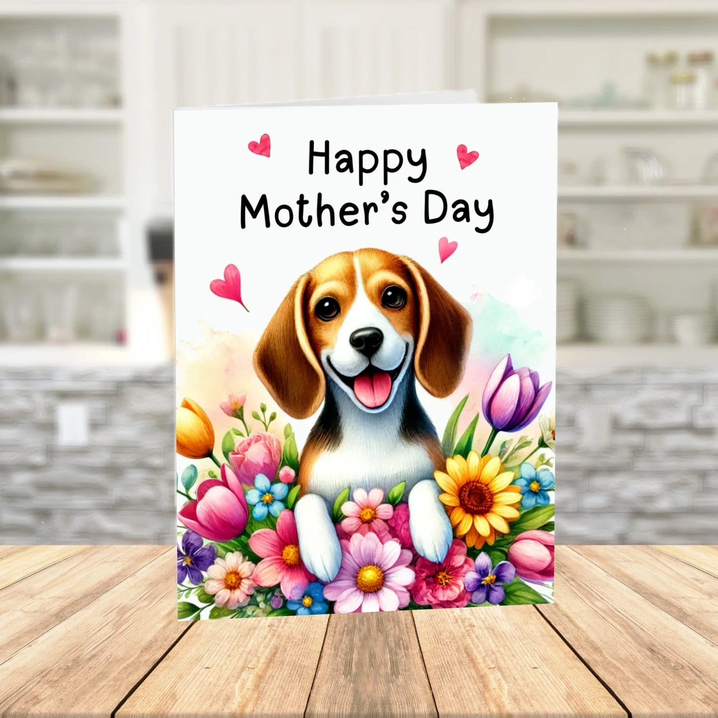 Mother's Day Printable Card: Beagle Dog (Digital Download)
