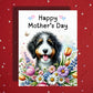 Mother's Day Card, Customizable: Bernedoodle Dog