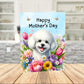 Mother's Day Printable Card: Bichon Frise Dog (Digital Download)