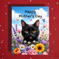 Mother's Day Card, Customizable: Black Cat