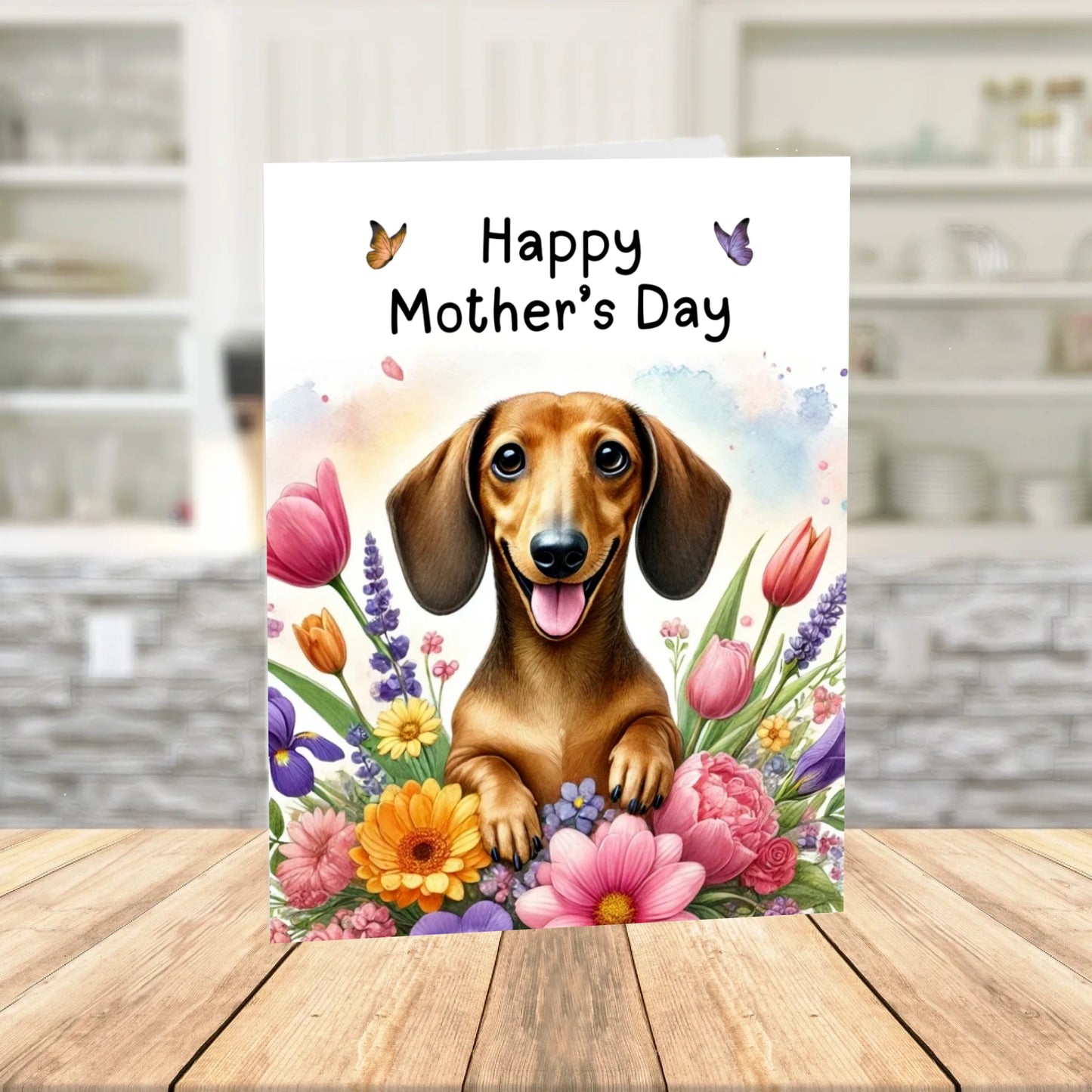 Mother's Day Printable Card: Dachshund Dog (Digital Download)