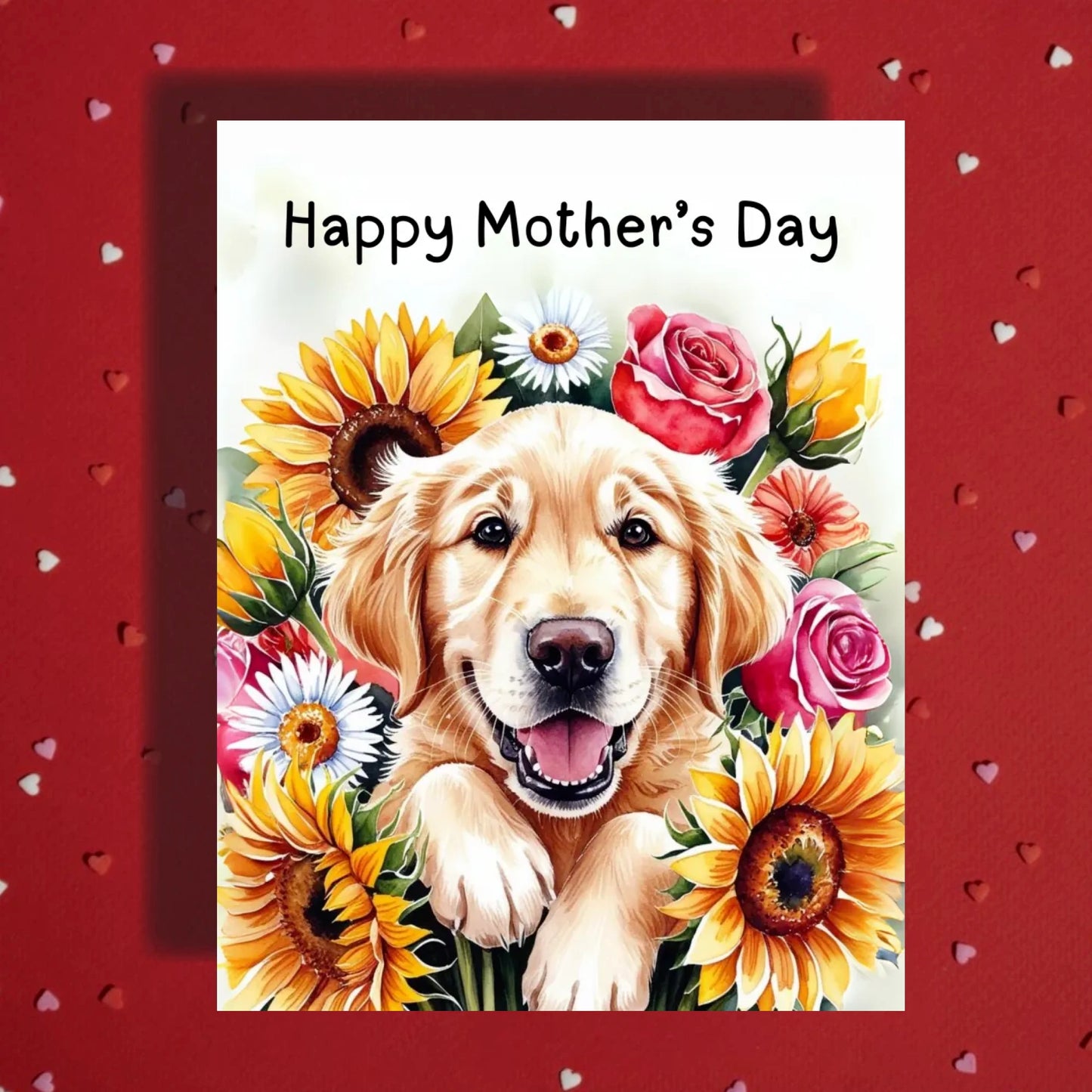 Mother's Day Card, Customizable: Golden Retriever Dog