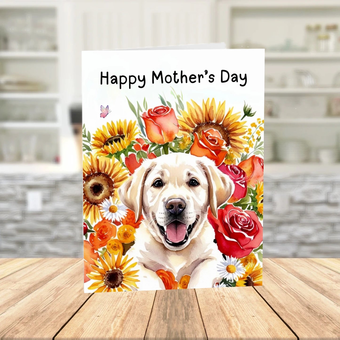 Mother's Day Printable Card: Labrador Retriever Dog (Digital Download)
