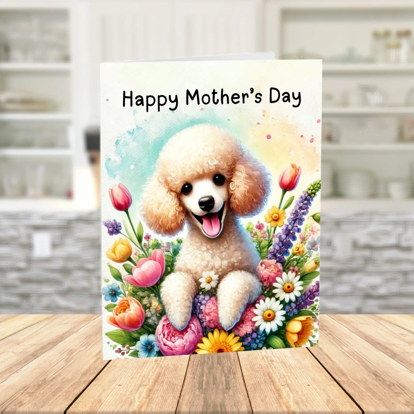 Mother's Day Printable Card: Poodle Dog (Digital Download)