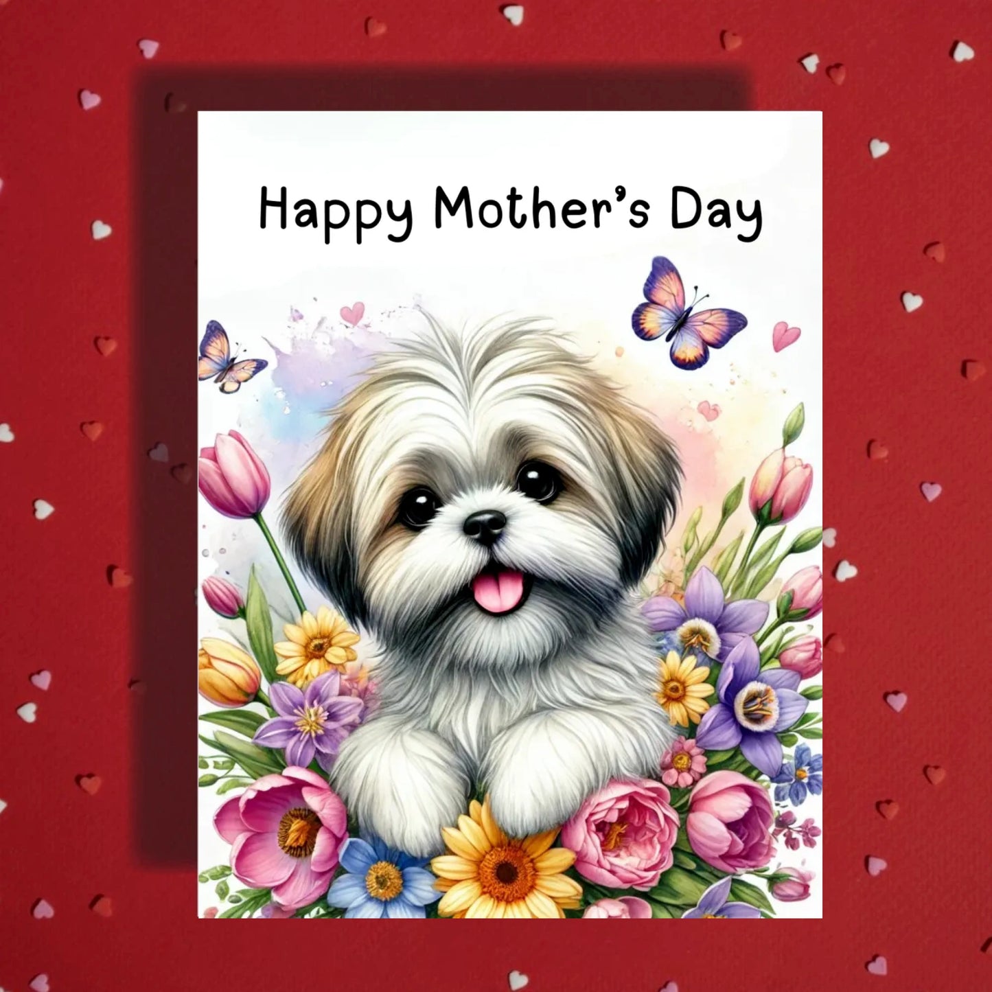 Mother's Day Card, Customizable: Shih tzu Dog