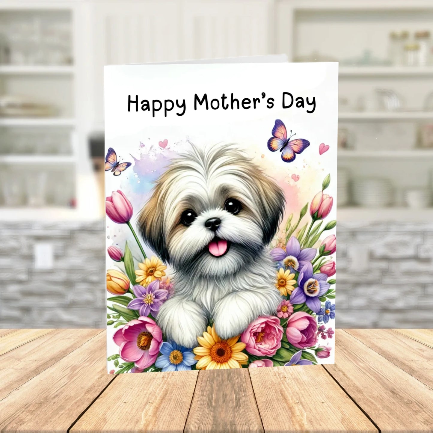 Mother's Day Printable Card: Shih tzu Dog (Digital Download)