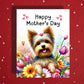 Mother's Day Card, Customizable: Yorkie Dog