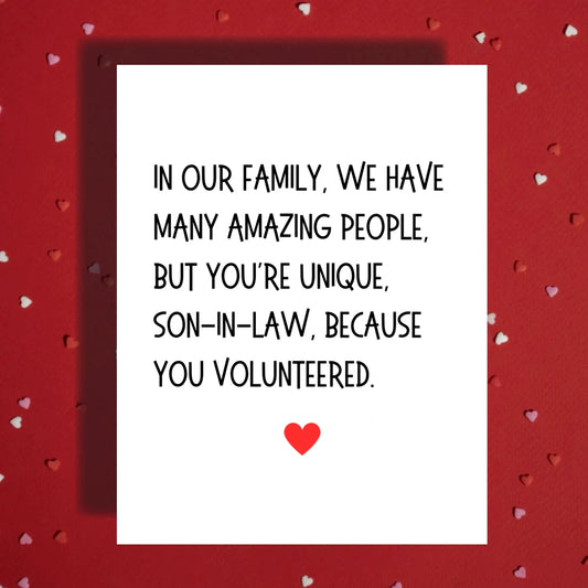 Son-in-Law Card: In Our Family