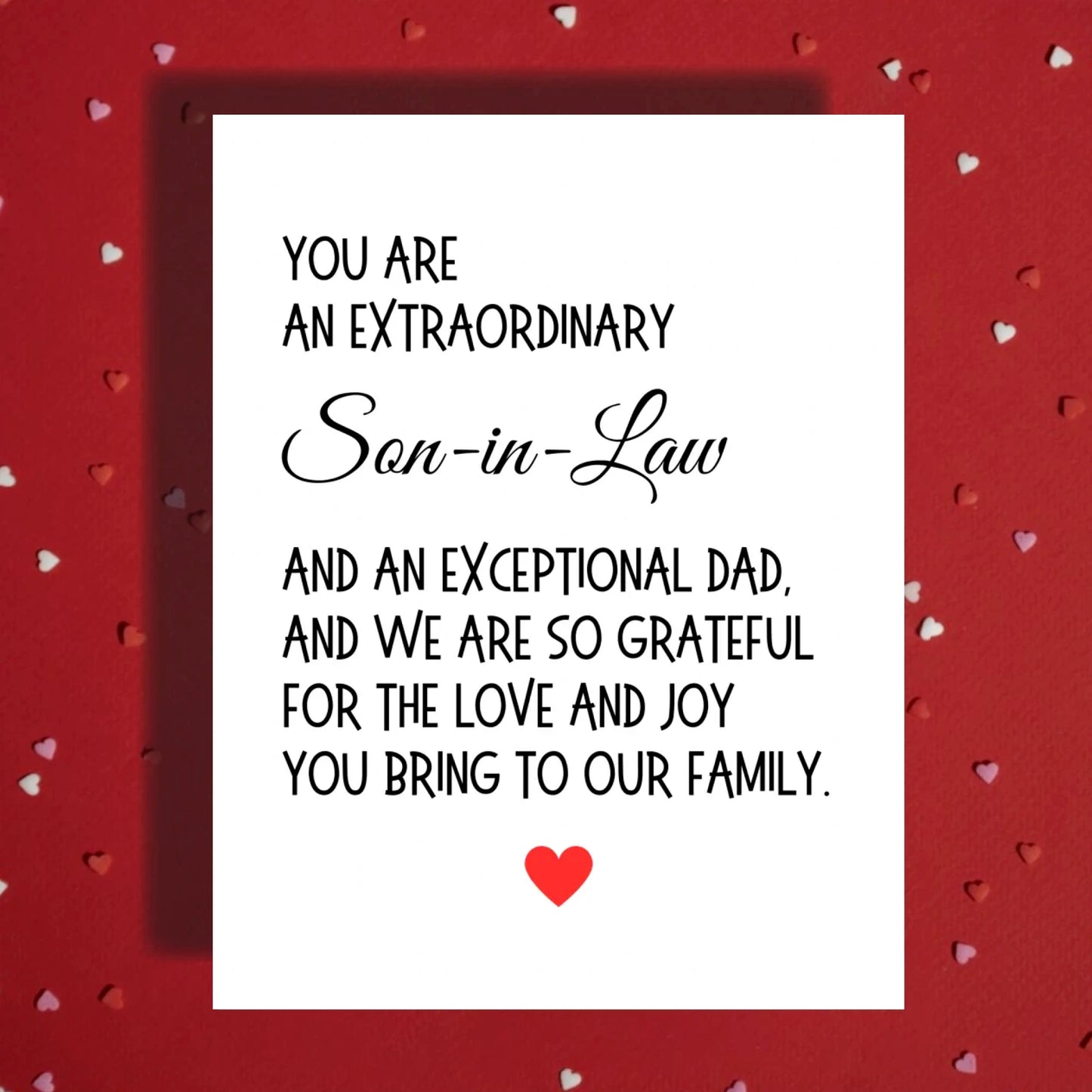 Son-in-Law Card: You Are An Extraordinary Son-in-Law