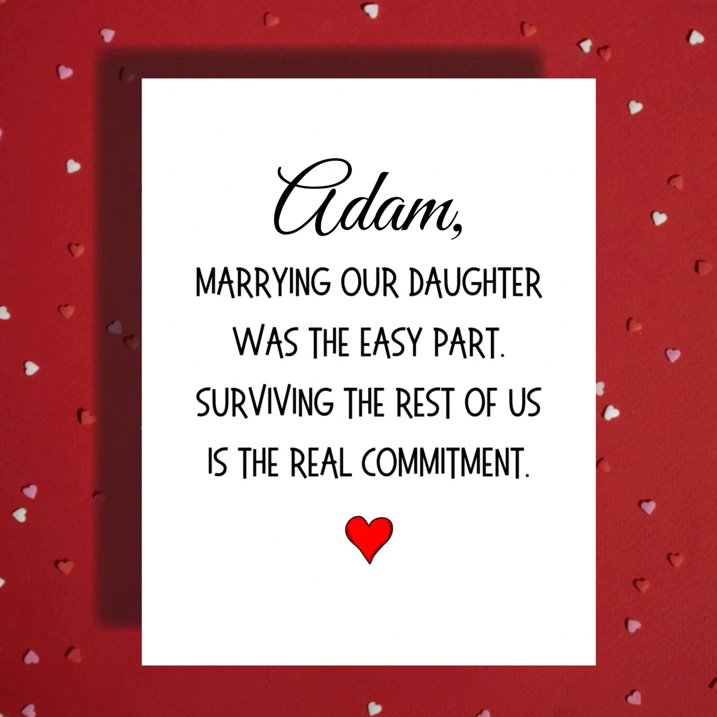 Son-in-Law Greeting Card: Marrying Our Daughter