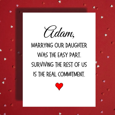 Son-in-Law Greeting Card: Marrying Our Daughter