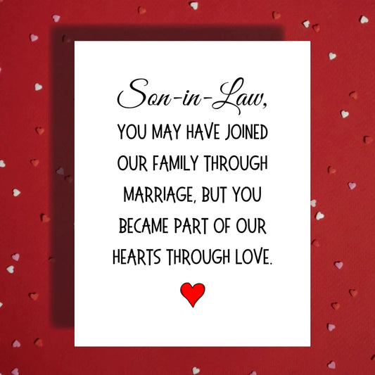 Son-in-Law Greeting Card: You May Have Joined Our Family