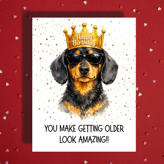 Birthday Greeting Card: You make getting older look amazing!! - Dog
