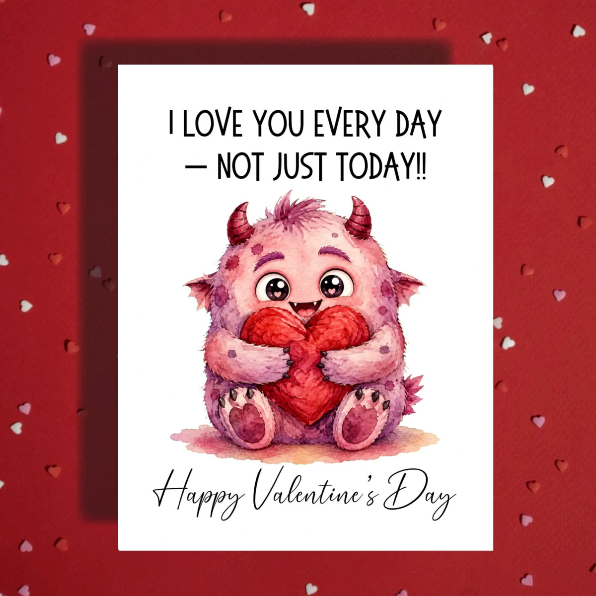 Valentine's Day Card, Customizable: I Love You Every Day