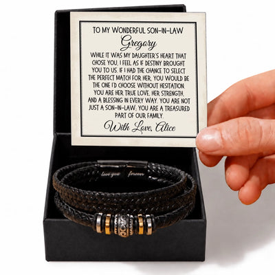 Son in Law Bracelet Gift: While It Was Our Daughter's Heart