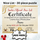 Christmas Gift, Personalized Santa Claus Nice or Naughty List Certificate Puzzle: 30/110/252 piece puzzle