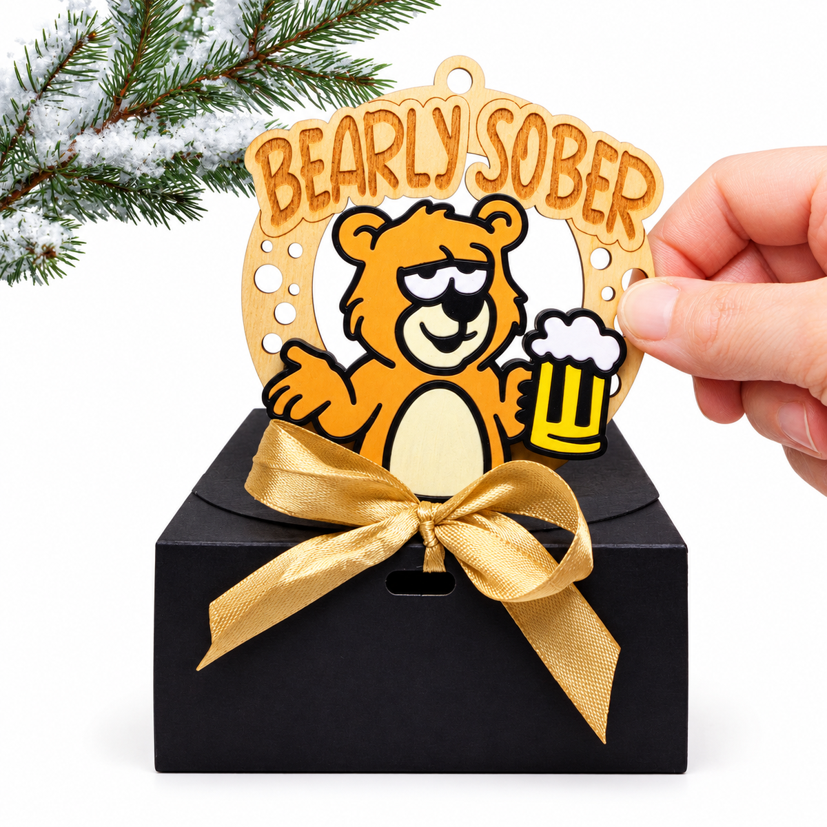 Christmas Funny Cheeky Wooden Ornament – 24 Designs Available
