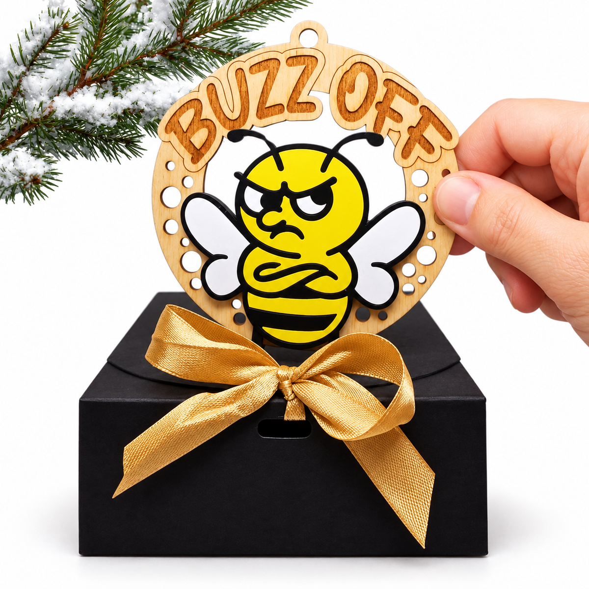 Christmas Funny Cheeky Wooden Ornament – 24 Designs Available