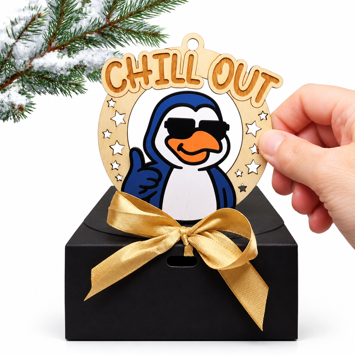 Christmas Funny Cheeky Wooden Ornament – 24 Designs Available