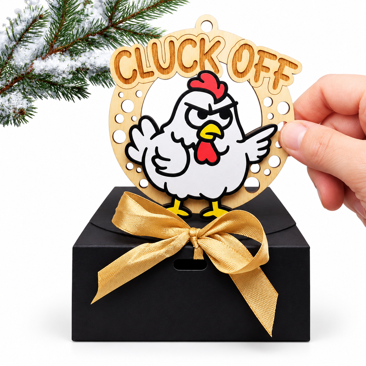 Christmas Funny Cheeky Wooden Ornament – 24 Designs Available