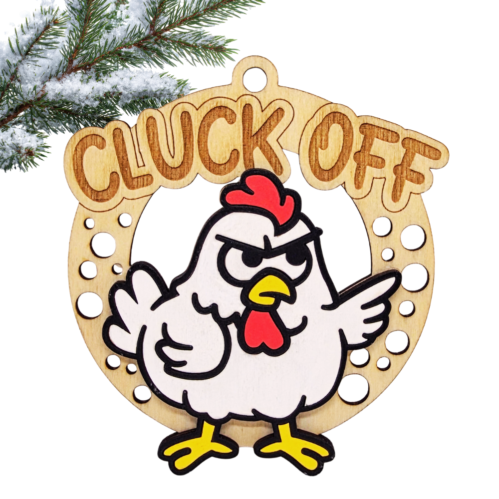 Christmas Funny Cheeky Wooden Ornament – 24 Designs Available