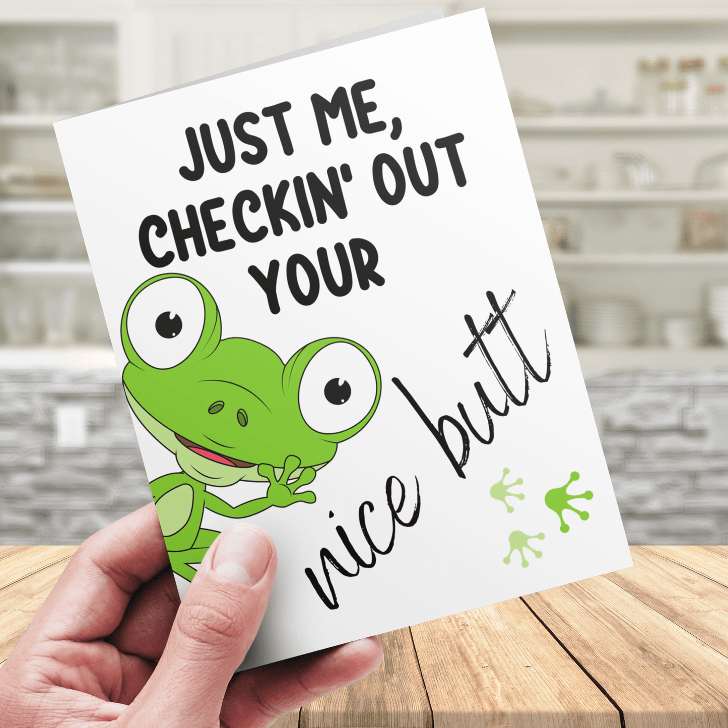 Couple Greeting Card: Just Me, Checkin' Out Your Butt...