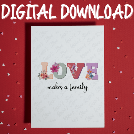 Blended Family Digital Greeting Card: Love Makes a Family