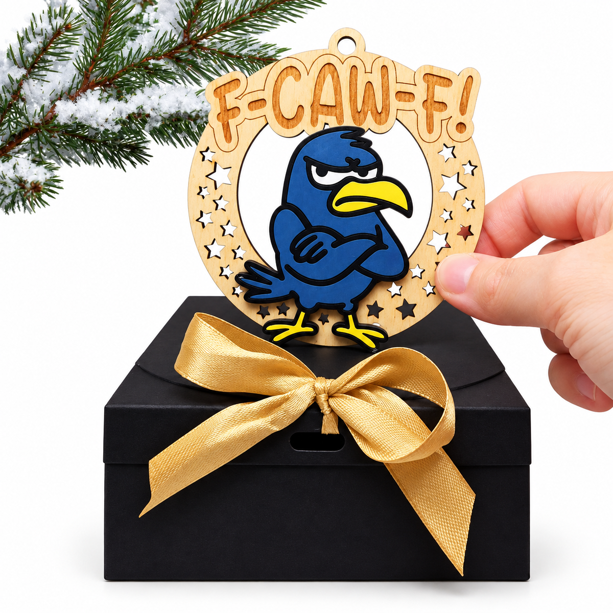 Christmas Funny Cheeky Wooden Ornament – 24 Designs Available
