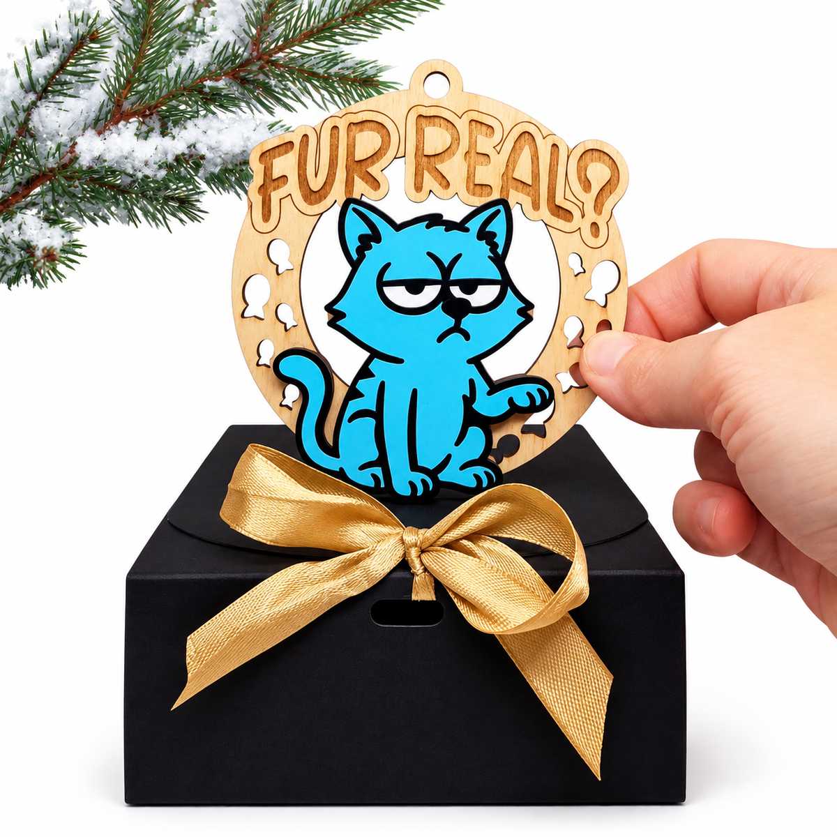 Christmas Funny Cheeky Wooden Ornament – 24 Designs Available