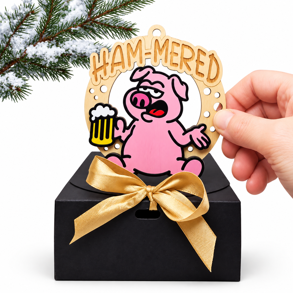 Christmas Funny Cheeky Wooden Ornament – 24 Designs Available