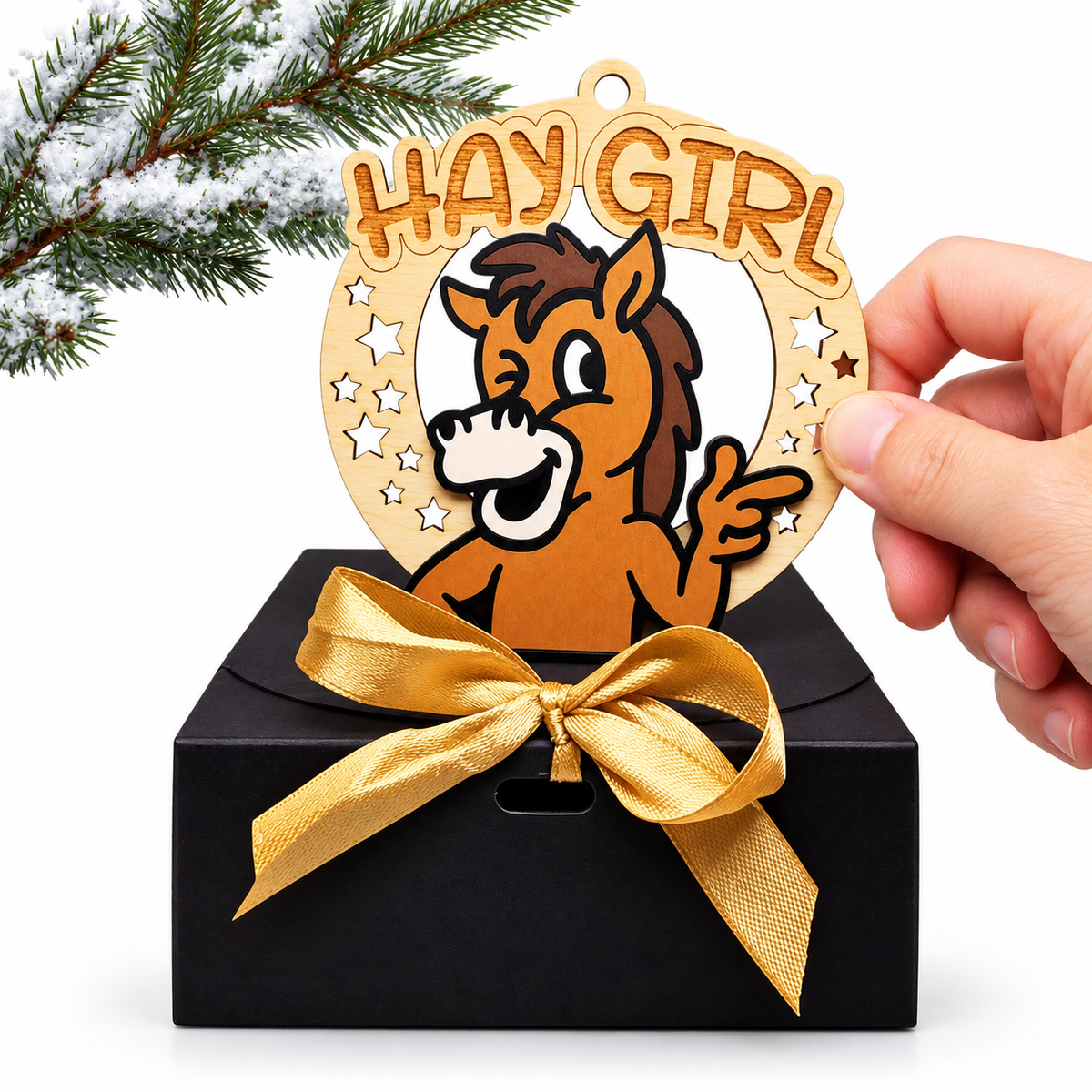 Christmas Funny Cheeky Wooden Ornament – 24 Designs Available