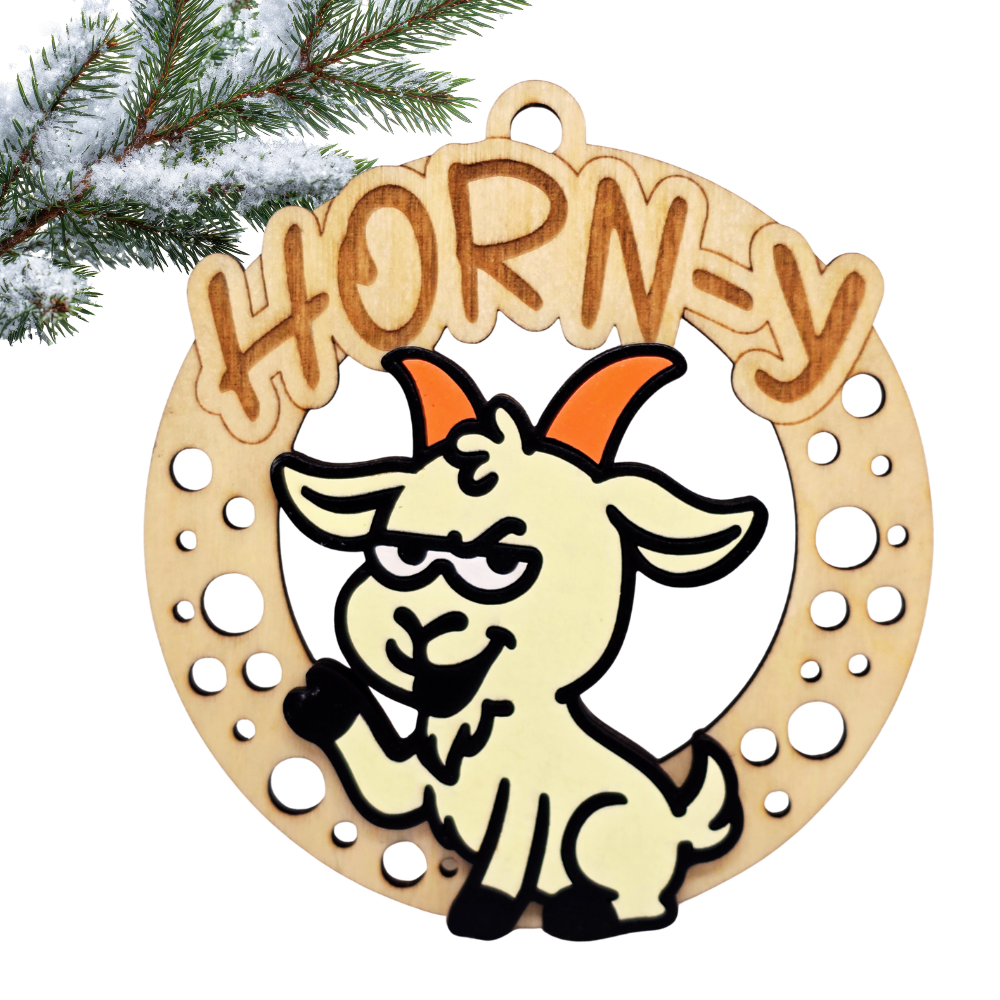 Christmas Funny Cheeky Wooden Ornament – 24 Designs Available