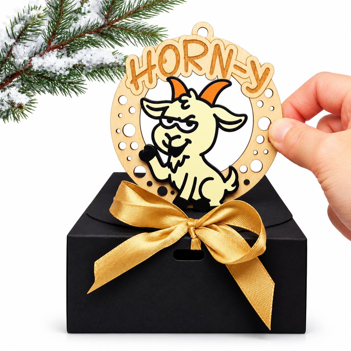 Christmas Funny Cheeky Wooden Ornament – 24 Designs Available