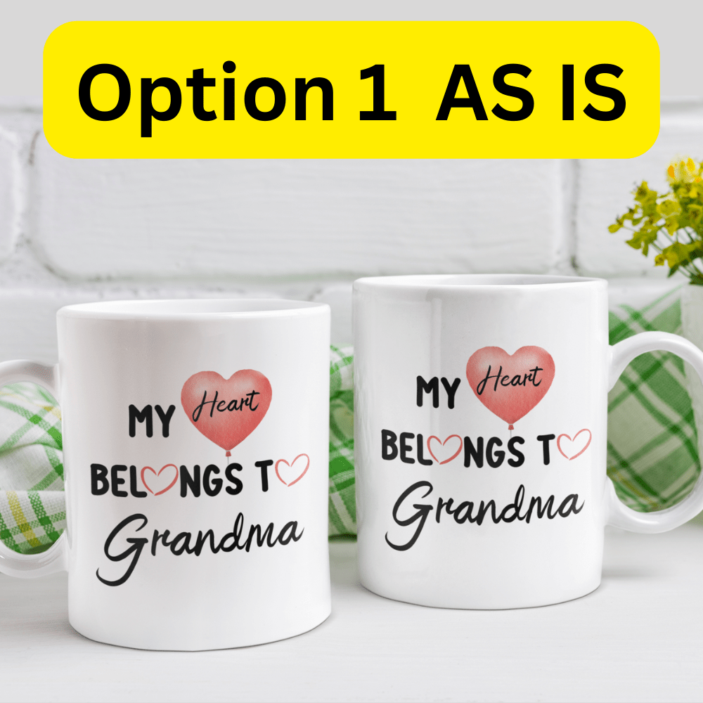 Grandma Gift, Personalized Photo Coffee Mug: My Heart Belongs To Grandma