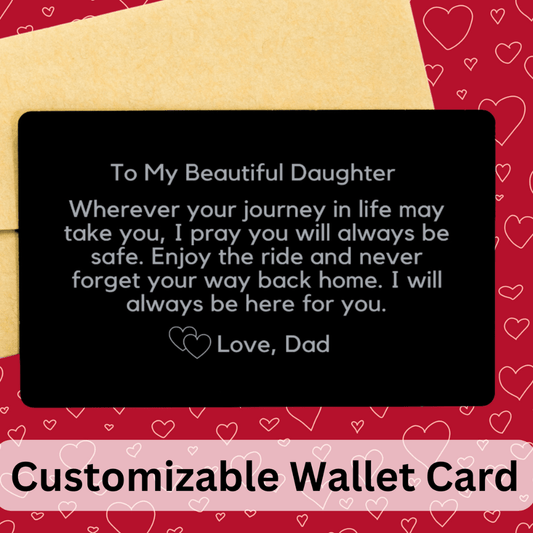 Personalized Engraved Wallet Card For Her: Wherever Your Journey In Life...