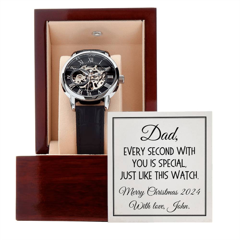 Dad Gift, Men's Openwork Watch: Dad, Every Second With You Is Special