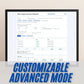 Computer screen displaying an image conversion tool with text 'Customizable Advanced Mode' below.
