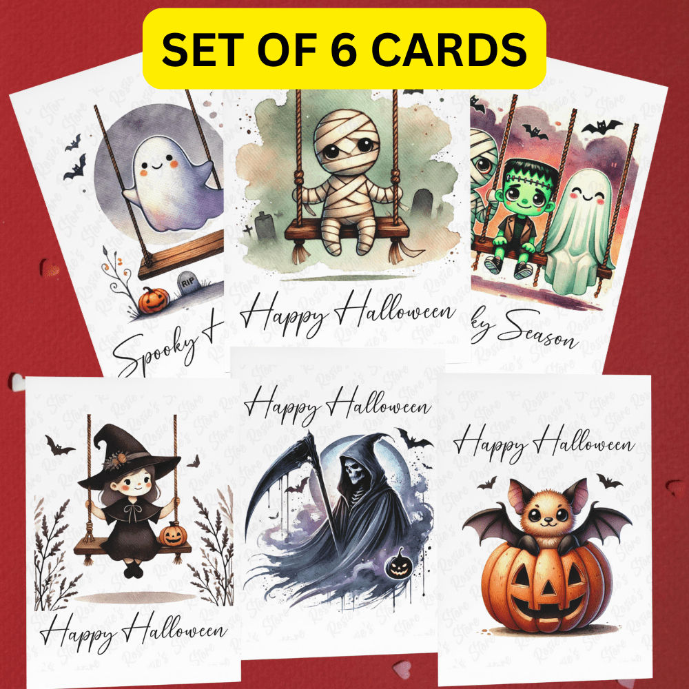 Halloween Set of 6 Greeting Cards: Happy Halloween