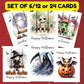 Halloween Card Set Watercolor Halloween Characters Ghost Witch Pumpkin Card Pack