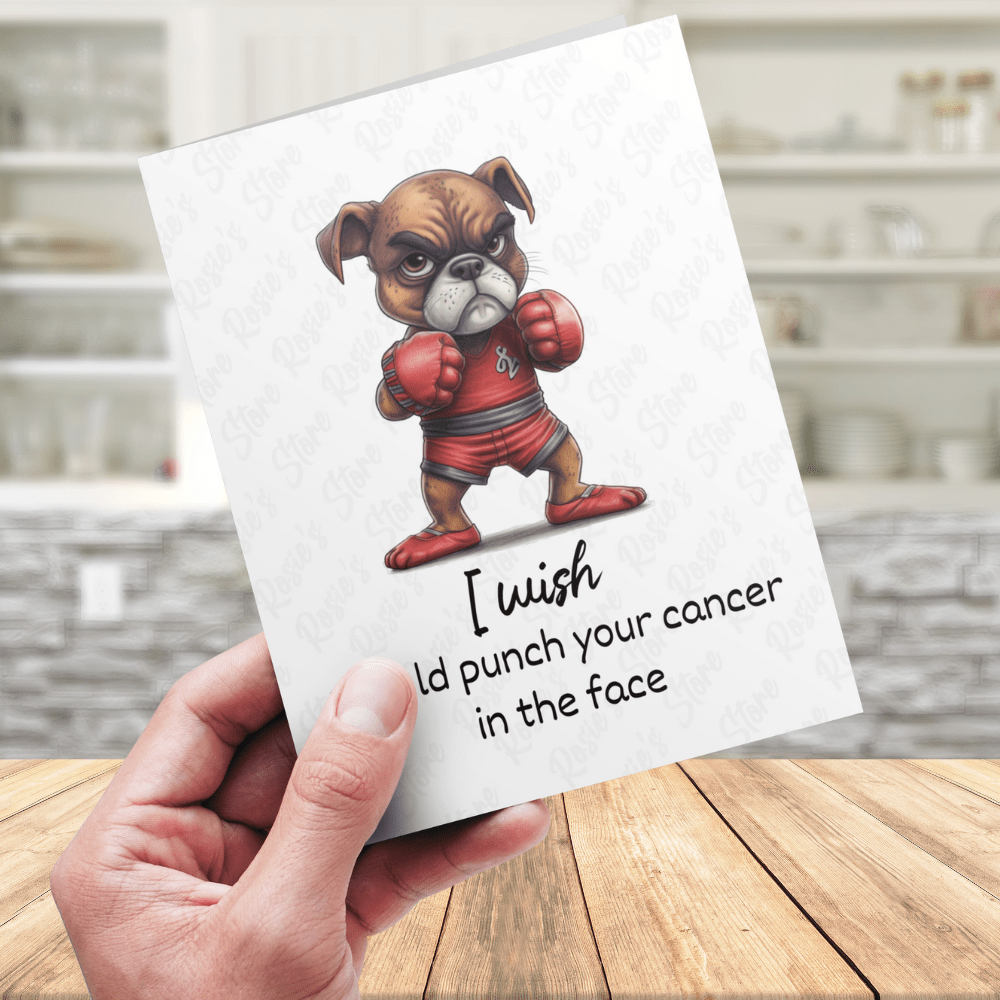 Cancer Digital Greeting Card: I Wish I Could Punch...
