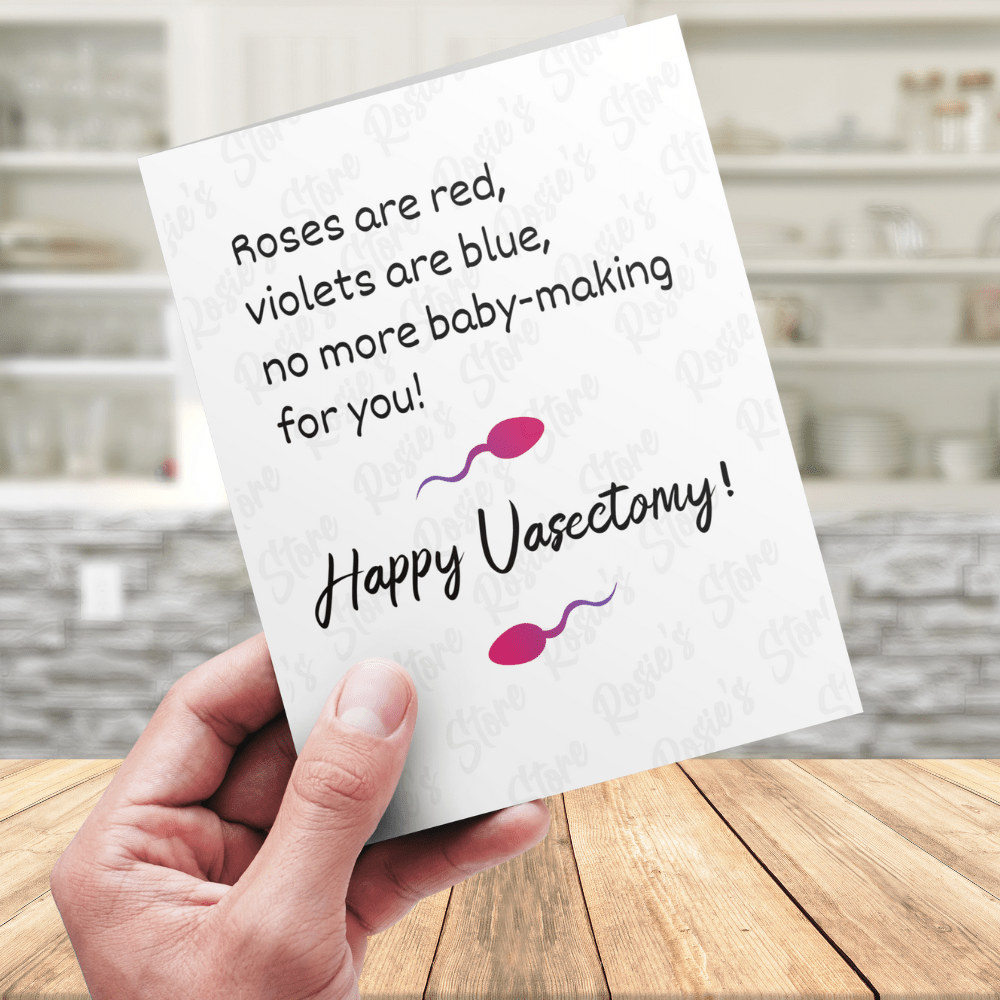 Vasectomy Digital Greeting Card for Him: Roses Are Red, Violets Are Blue...