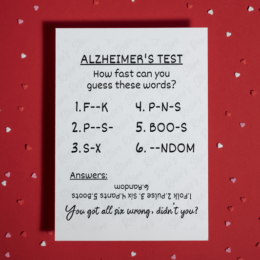 Birthday Greeting Card: Alzheimer's Test...