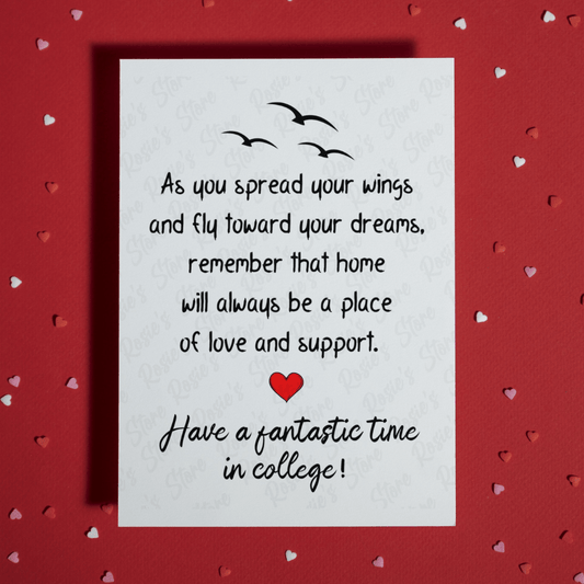 College Going Away Greeting Card: As You Spread Your Wings...