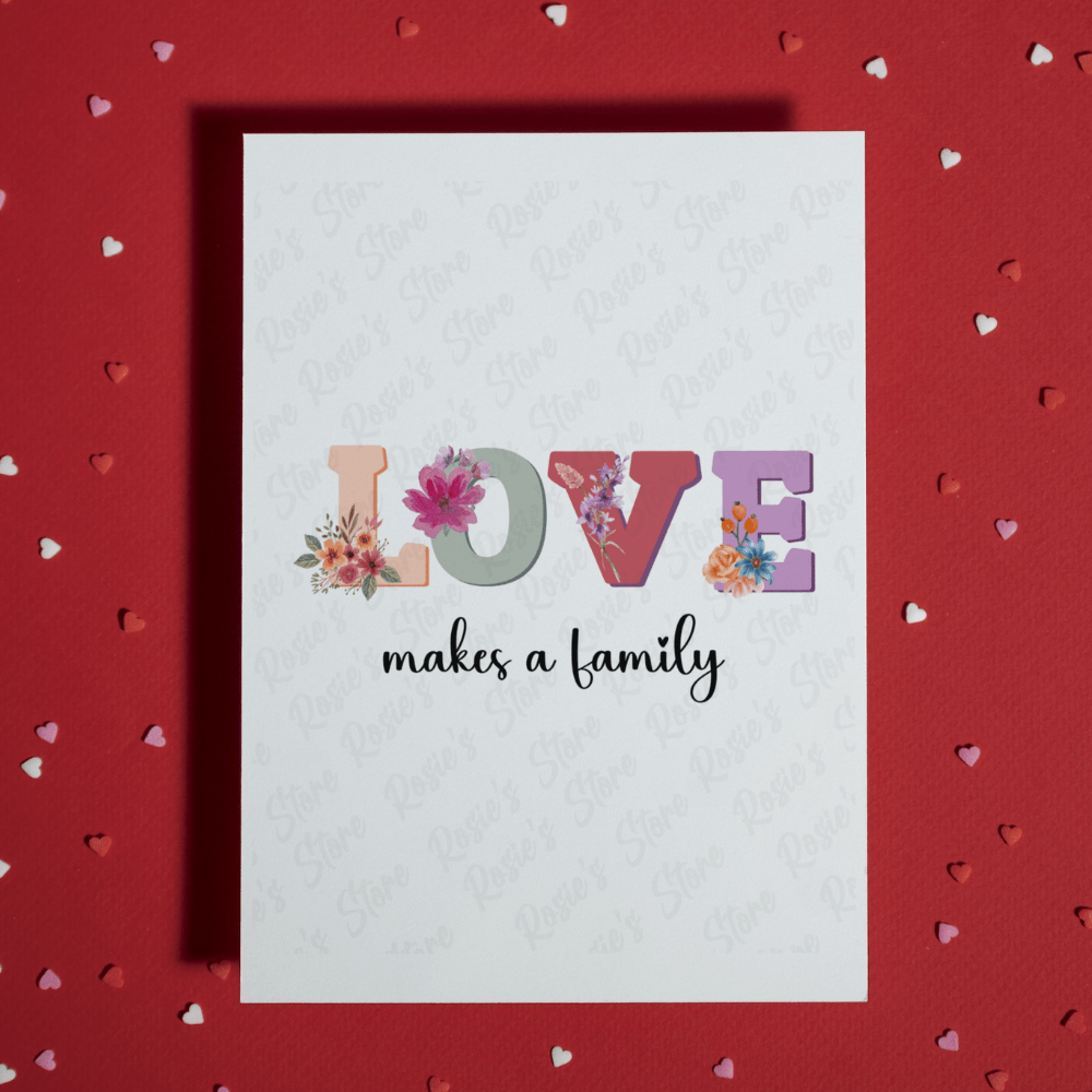 Blended Family Greeting Card: Love Makes a Family