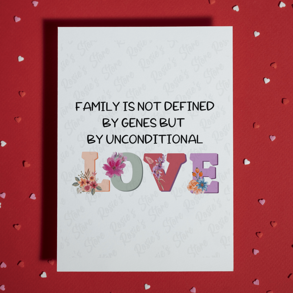 Blended Family Greeting Card: Family Is Not Defined By Genes...