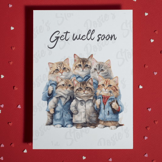 Get Well Soon Greeting Card: Cats