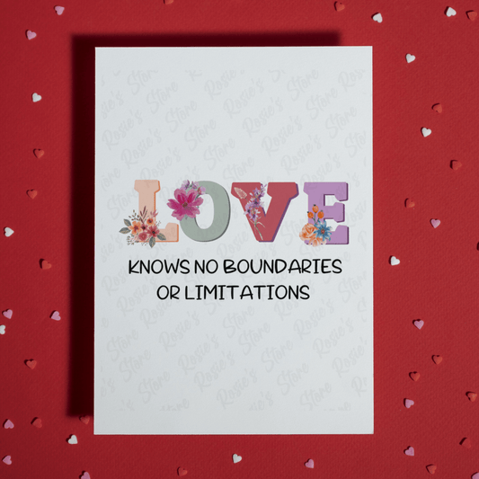 Blended Family Greeting Card: Love Know No Boundaries Or Limitations