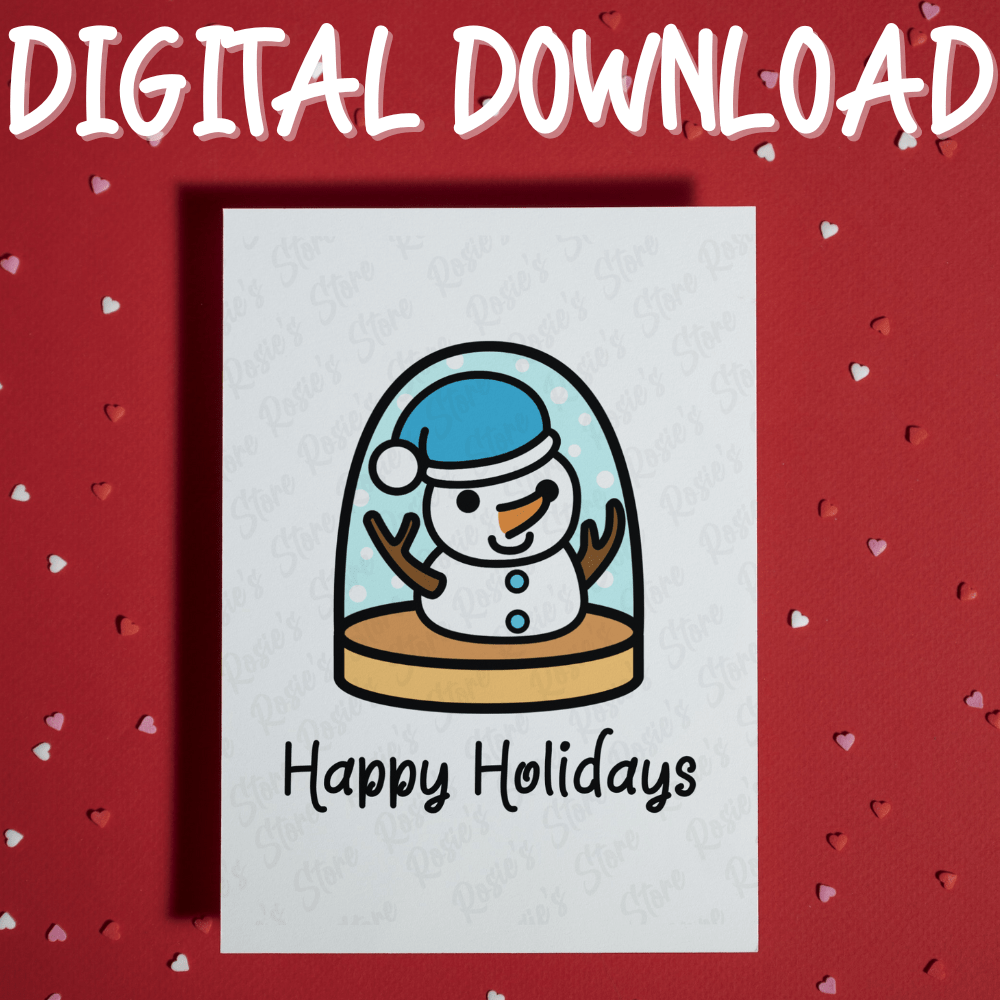 Christmas Digital Greeting Card, Snowman: Happy Holidays