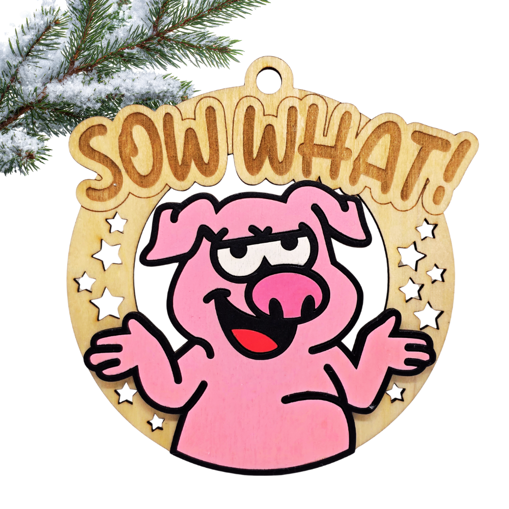 Christmas Funny Cheeky Wooden Ornament – 24 Designs Available