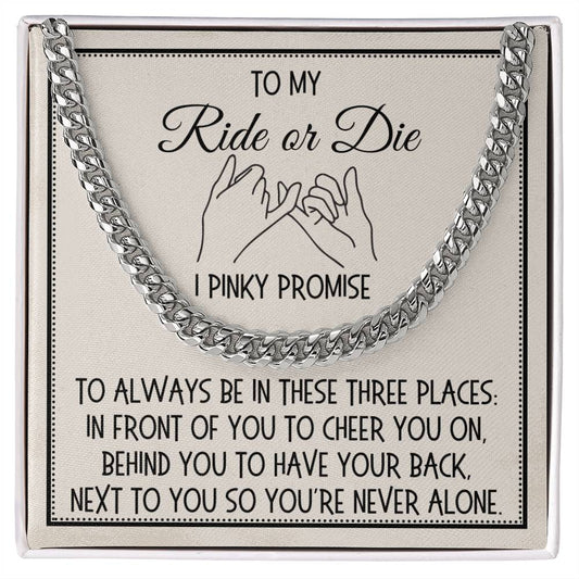 Gift for Him, Link Chain Necklace: I Pinky Promise